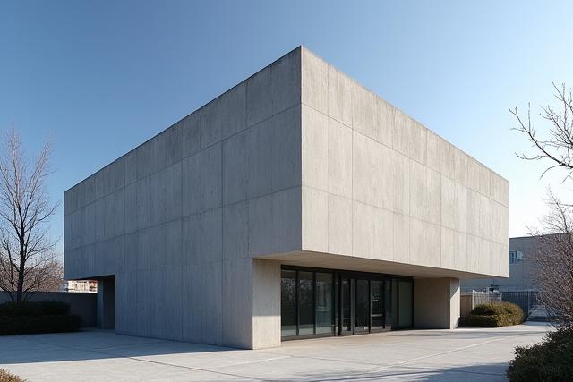 Modern concrete building with unique architectural design by Tadao Ando